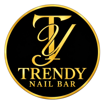 Trendy Nail Bar circular gold logo